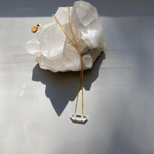 Mini East West Prism Necklace - Quartz